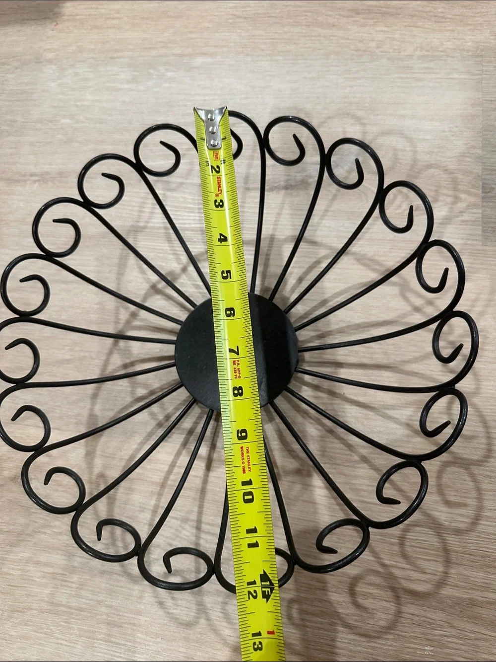 Black Metal Fruit Bowl metal iron sturdy design foot large 12” diameter